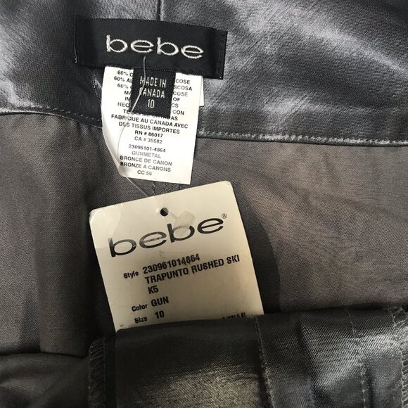 Vintage Y2K Bebe Skirt Womens 10 Metallic Ruched Rave Club Disco McBling Party - Picture 6 of 16